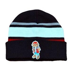 Hustle No Cap Bear Beanie Black White Red Bailey Apparel